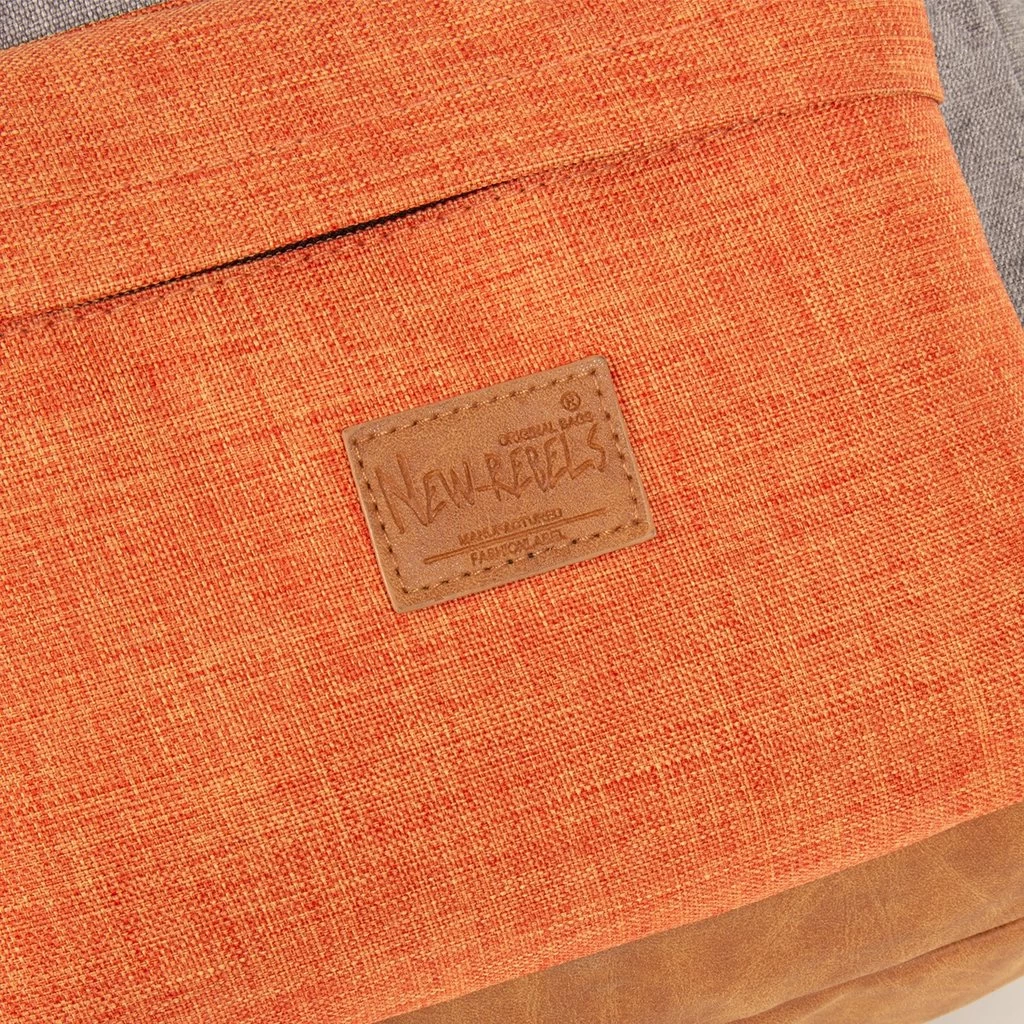 New Rebels ® Creek - Rugzak - Rugtas - 16L - Nylon - Antraciet Oranje - Afbeelding 4