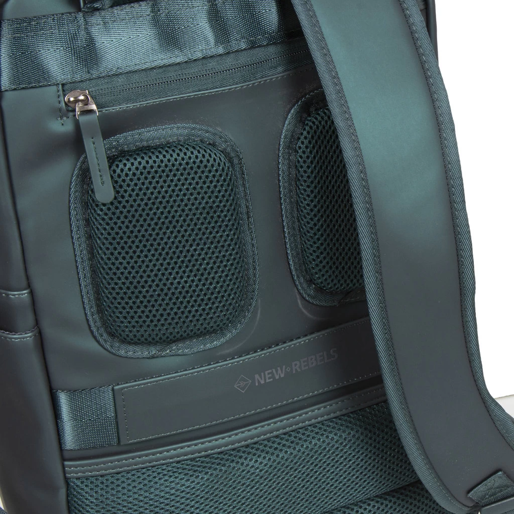 New Rebels ® Harper3- Rugtas - Waterafstotend - Laptoptas 14 Inch -12 Liter - Waterproof Rugzak - Groen - Afbeelding 6
