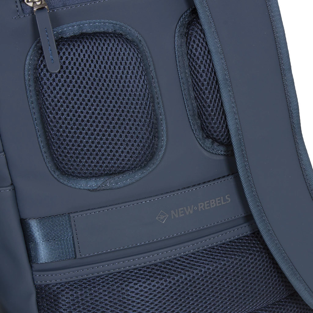 New Rebels ® Harper3- Rugtas - Waterafstotend - Laptoptas 14 Inch -12 Liter - Waterproof Rugzak - Navy Blauw - Afbeelding 7