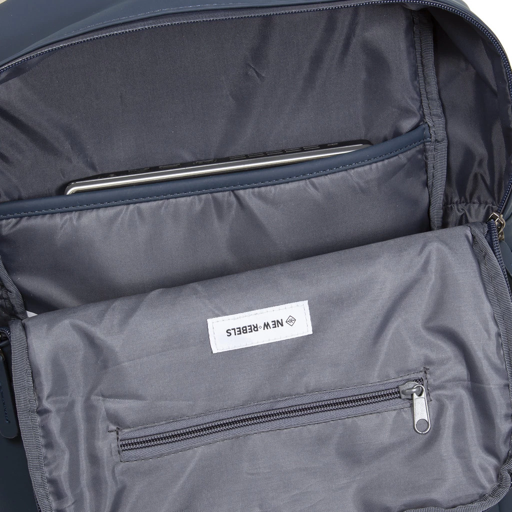 New Rebels ® Harper3- Rugtas - Waterafstotend - Laptoptas 14 Inch -12 Liter - Waterproof Rugzak - Navy Blauw - Afbeelding 9