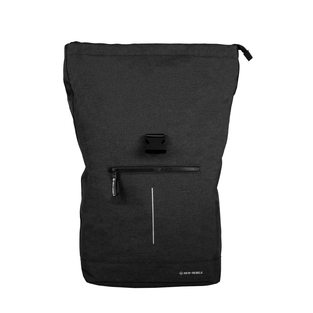New Rebels ® Hickory Rolltop Backbag Recyled NylonZwart - Afbeelding 5