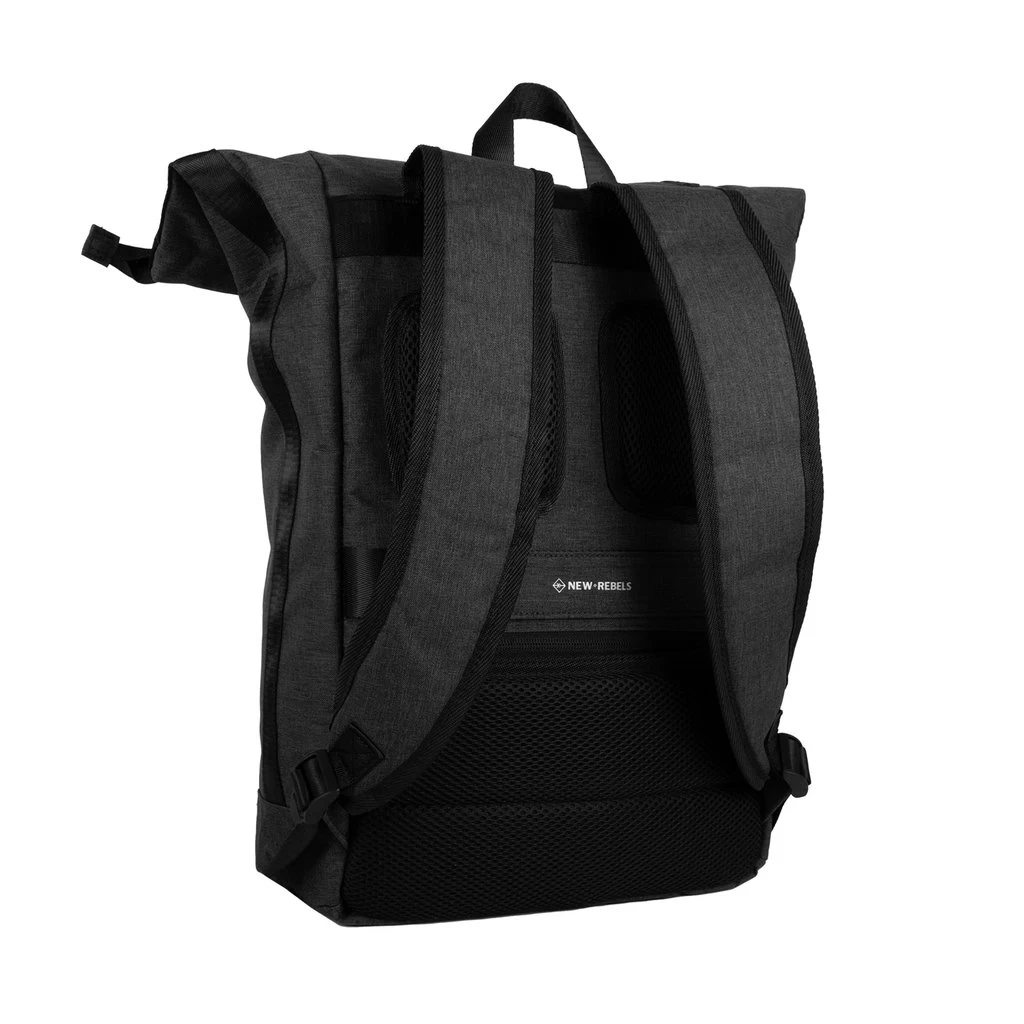 New Rebels ® Hickory Rolltop Backbag Recyled NylonZwart