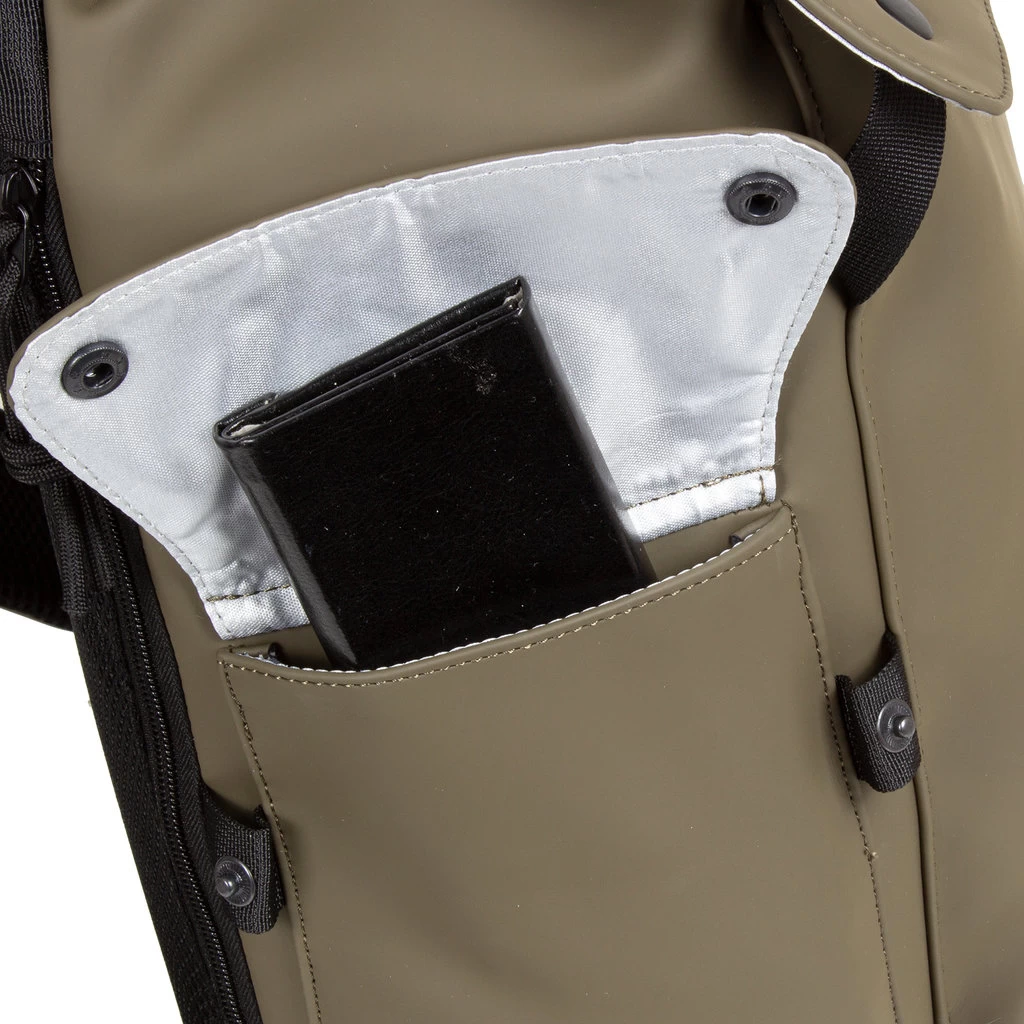 New Rebels ® Mart - PU - Laptop - Rugtas - Rugzak - Waterafstotend - Olijf - Afbeelding 5