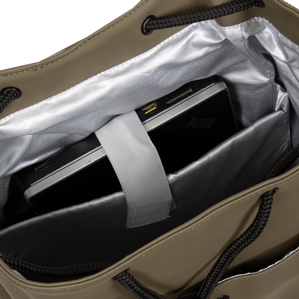 New Rebels ® Mart - PU - Laptop - Rugtas - Rugzak - Waterafstotend - Olijf - Afbeelding 9
