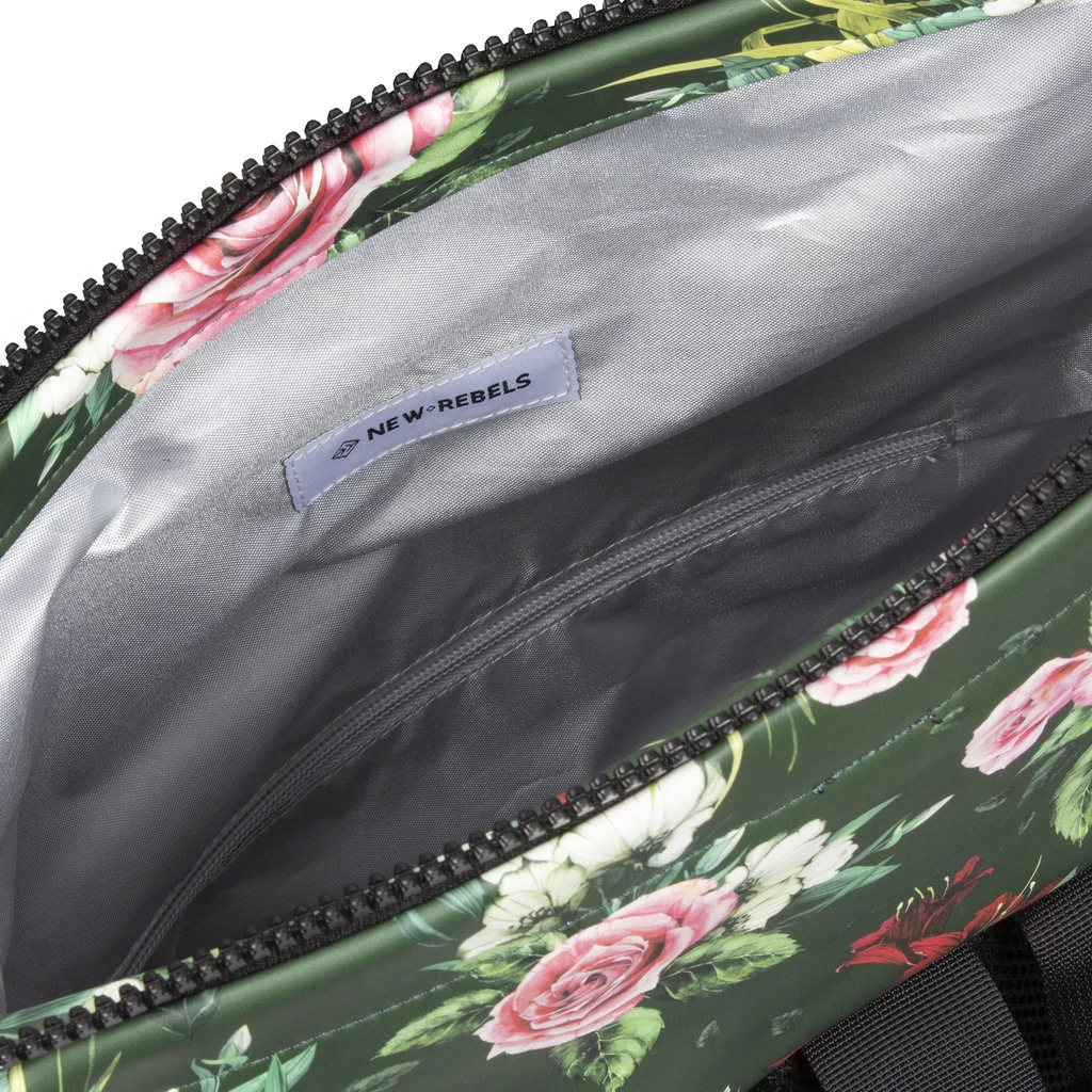 New Rebels ® Mart - Rolltop - Rugtas - Waterafstotend- Flower Dark- Large II - Rugzak - Afbeelding 4