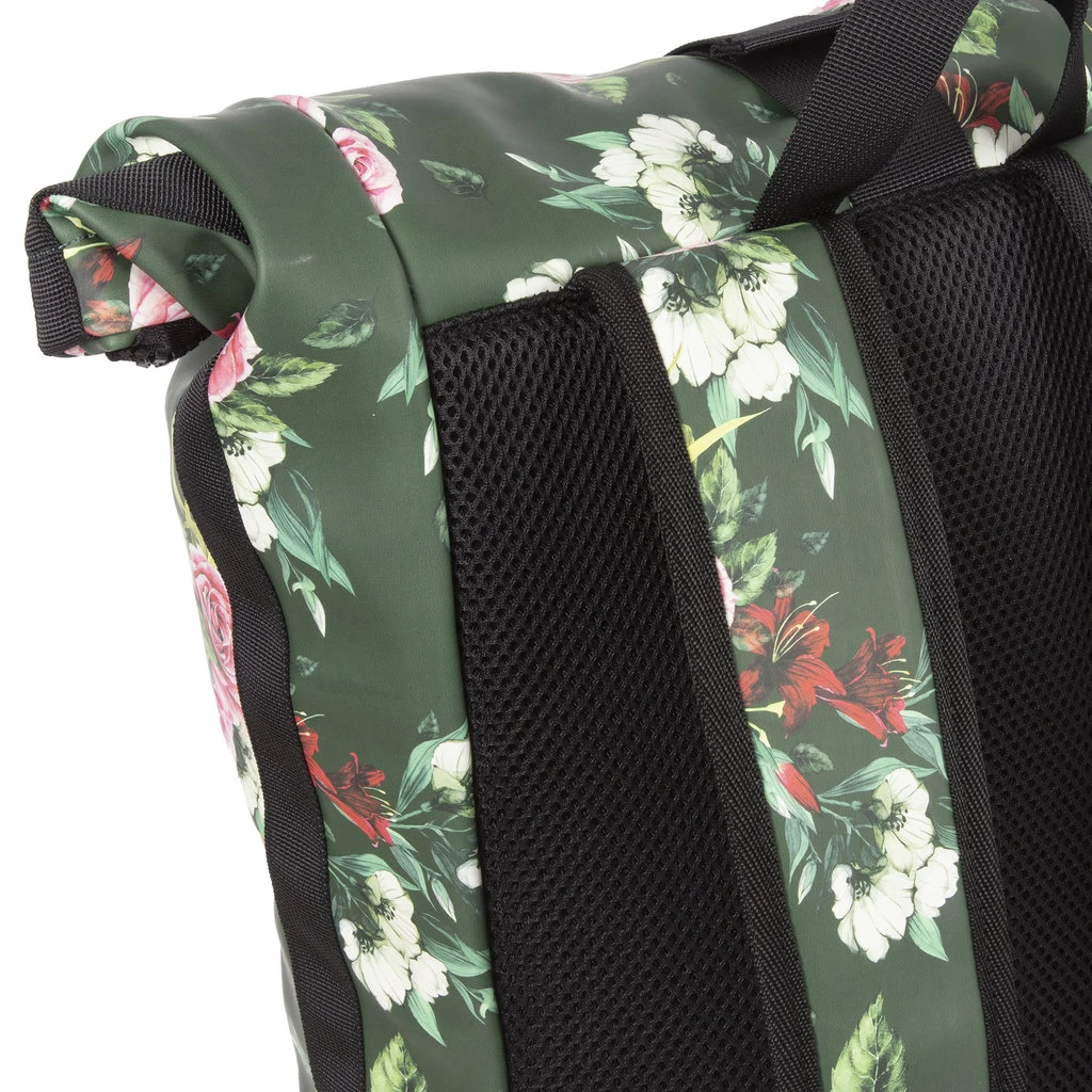 New Rebels ® Mart - Rolltop - Rugtas - Waterafstotend- Flower Dark- Large II - Rugzak - Afbeelding 7