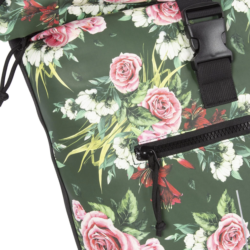 New Rebels ® Mart - Rolltop - Rugtas - Waterafstotend- Flower Dark- Large II - Rugzak - Afbeelding 8