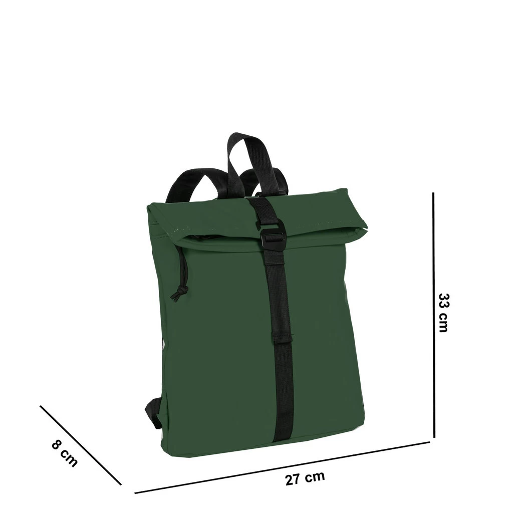 New Rebels ® Mart - Rolltop - Rugzak - Waterafstotend - Donker Groen - Small II - Rugtas - Afbeelding 7