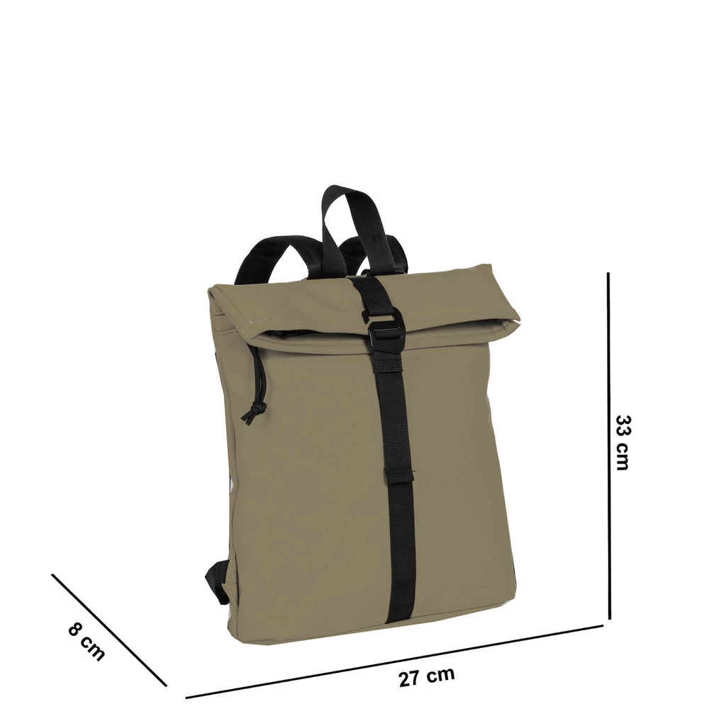 New Rebels ® Mart - Rolltop - Rugzak - Waterafstotend - Taupe - Small II - Rugtas - Afbeelding 7