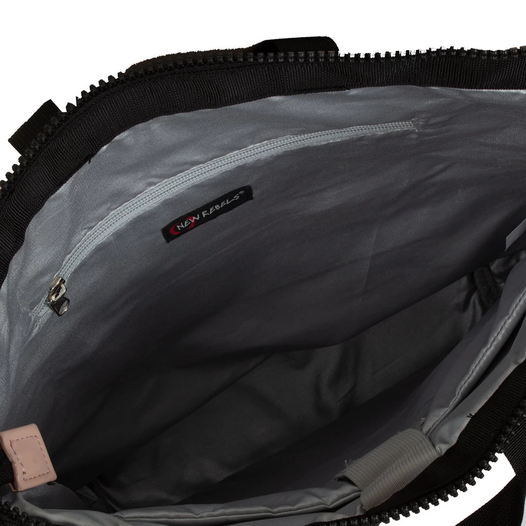 New Rebels ® Mart - Top Zip - Waterafstotend -Rugtas - Laptoptas 13,3 Inch. - Shopper - Zacht Roze - Afbeelding 8