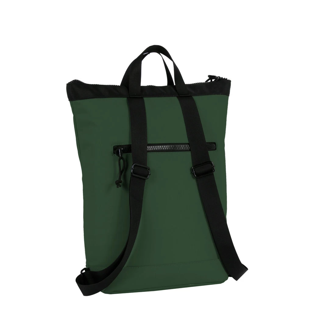 New Rebels ® Mart - Top Zip - Waterafstotend -Rugtas - Laptoptas 14Inch. - Shopper -Donker Groen - Afbeelding 2