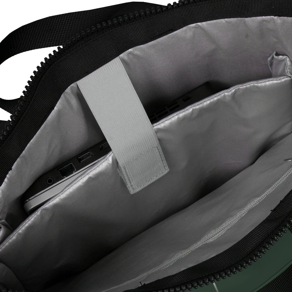 New Rebels ® Mart - Top Zip - Waterafstotend -Rugtas - Laptoptas 14Inch. - Shopper -Donker Groen - Afbeelding 6
