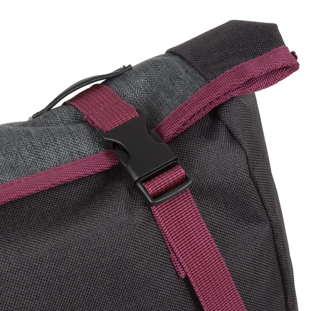 New Rebels ® Morris Big Roll Top Rugzak Black 2Tone 16L 27X15X47CM - Afbeelding 3