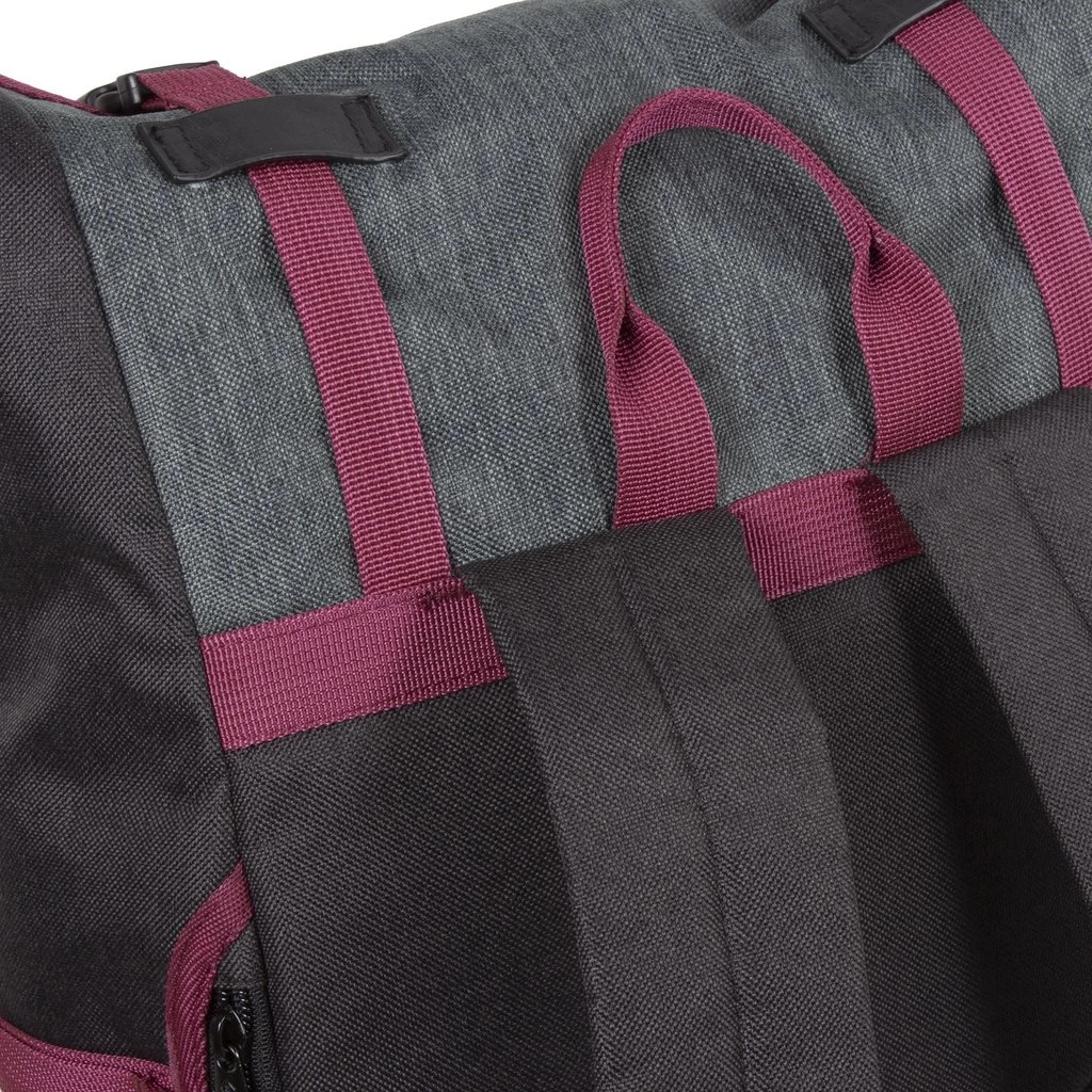 New Rebels ® Morris Big Roll Top Rugzak Black 2Tone 16L 27X15X47CM - Afbeelding 8