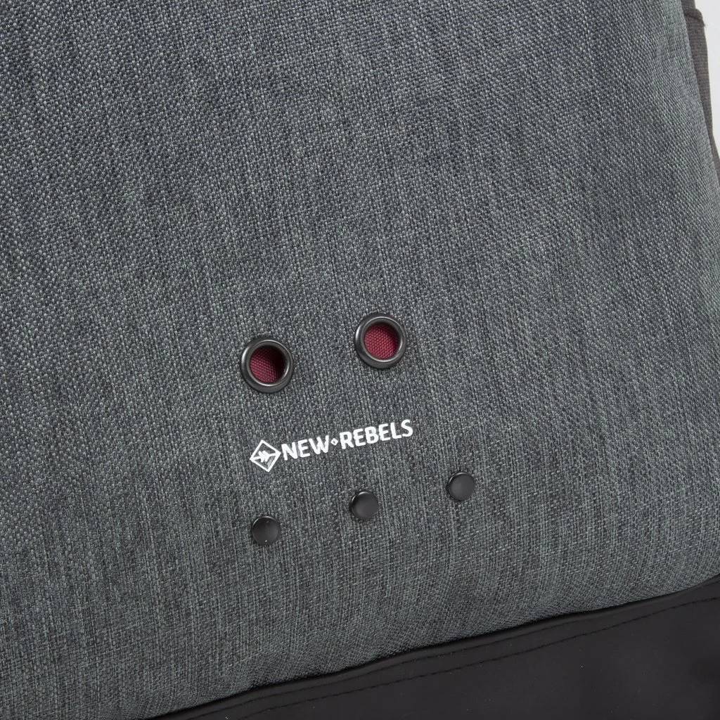 New Rebels ® Morris Big Roll Top Rugzak Black 2Tone 16L 27X15X47CM - Afbeelding 9