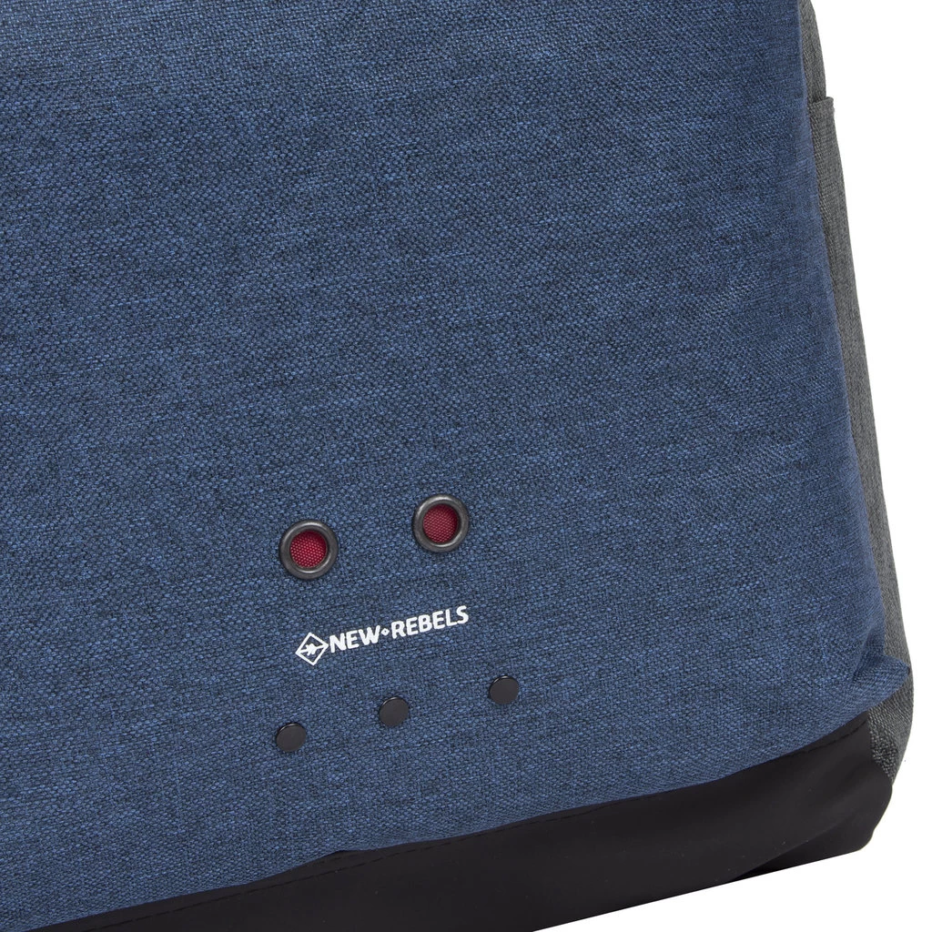 New Rebels ® Morris Big Roll Top Rugzak Navy 2Tone 16L 27X15X47CM - Afbeelding 9