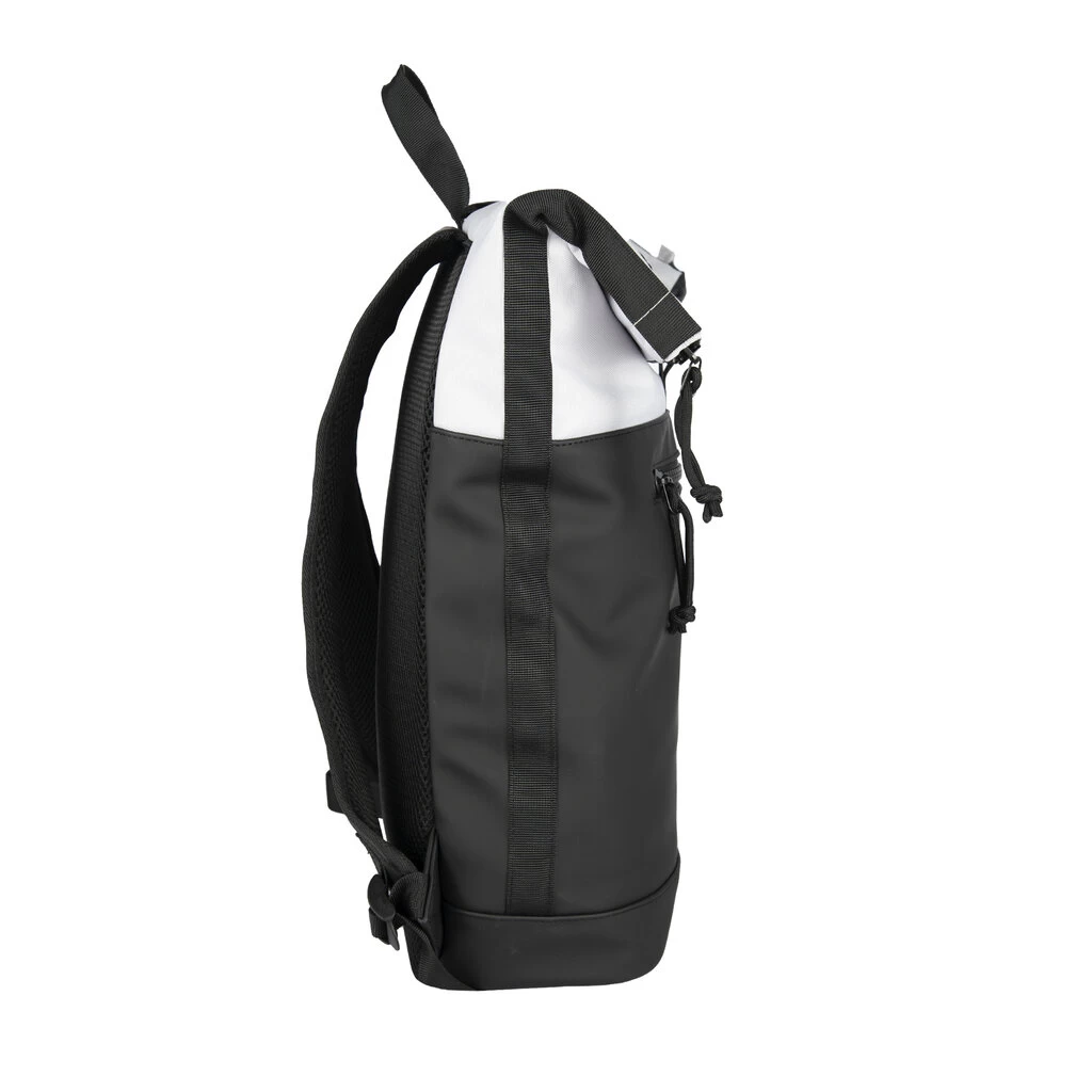 New Rebels Backham New York Zwart Grijs 19L Rolltop Rugzak Waterafstotend Laptop 15.6 - Afbeelding 2