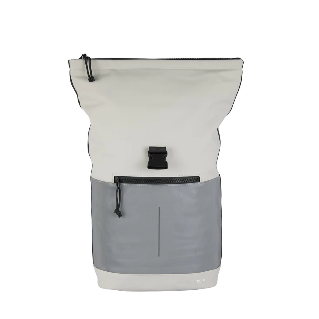 New Rebels Bowie New York Light Grijs 16L Rugzak Rolltop Reflectie Waterafstotend Laptop 15.6 - Afbeelding 5