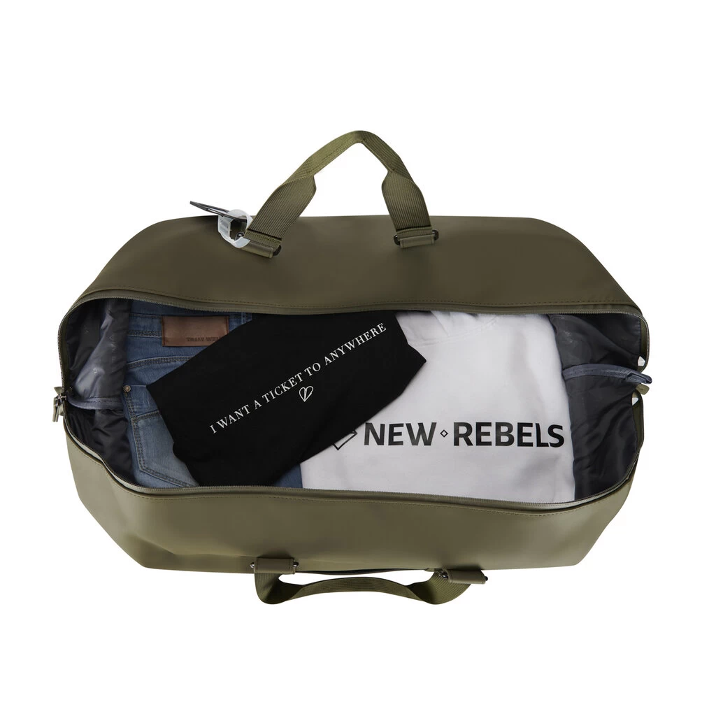 New Rebels Mart Weston Duffel Trolley Olijf Groen 54L Waterafstotend - Afbeelding 3