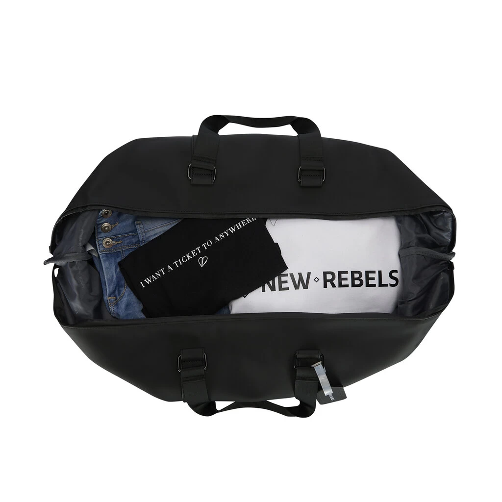 New Rebels Mart Weston Duffel Trolley Zwart 54L Waterafstotend - Afbeelding 3