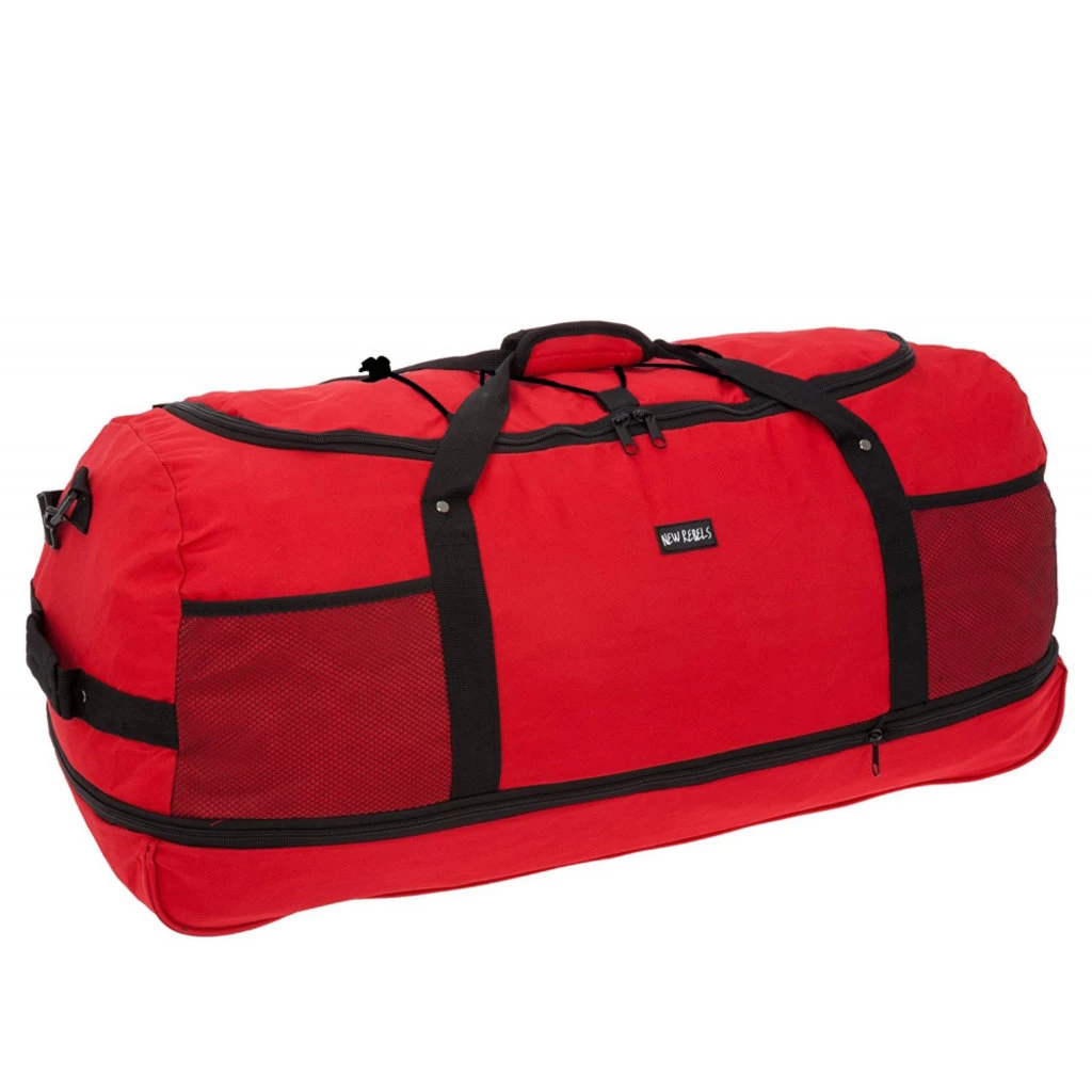 New Rebels ® Rollable Trolley - Weekendtas - Reis -Sport - Rood - Afbeelding 3