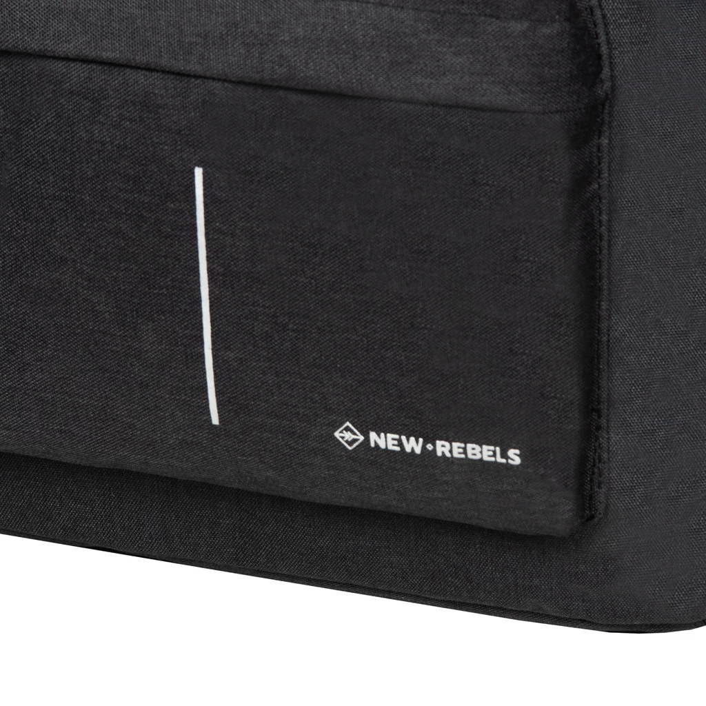 New Rebels ® Salem Mini Handel Backbag Recyled Nylon Zwart - Afbeelding 4