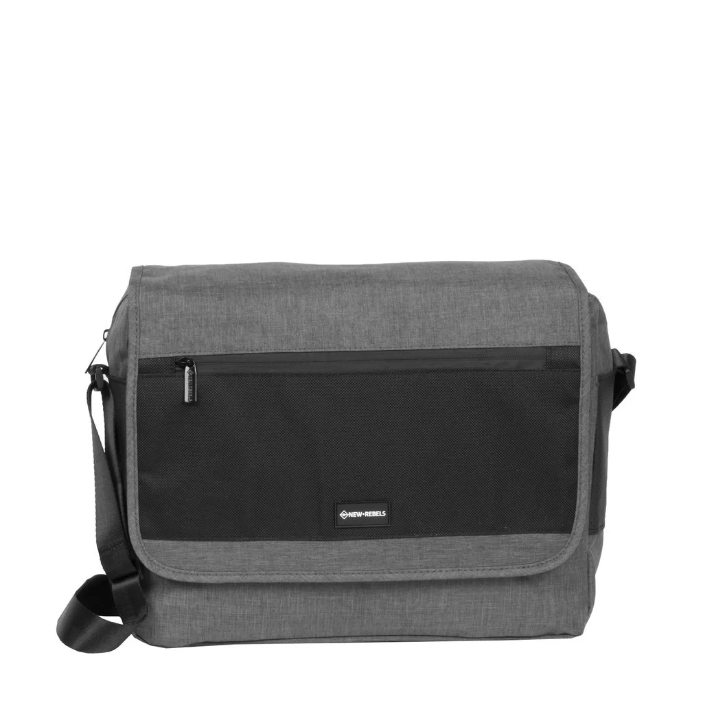 New Rebels ® Solar 26 -A4 - Large Schoudertas - Laptoptas 15,6 - Grijs