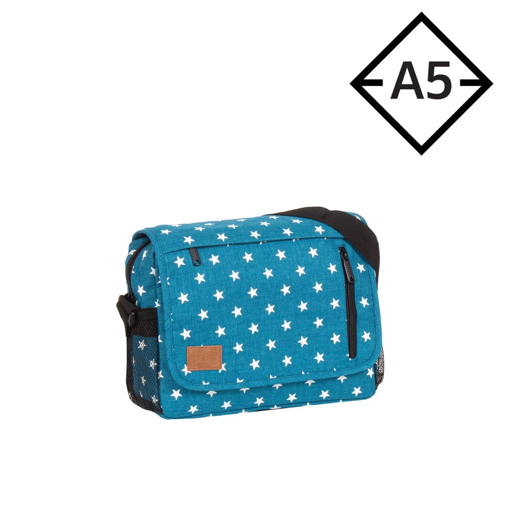 New Rebels ® Star25 - Medium SchoudertasA5 - Crossbodytas Met Flap -new Blue With Stars