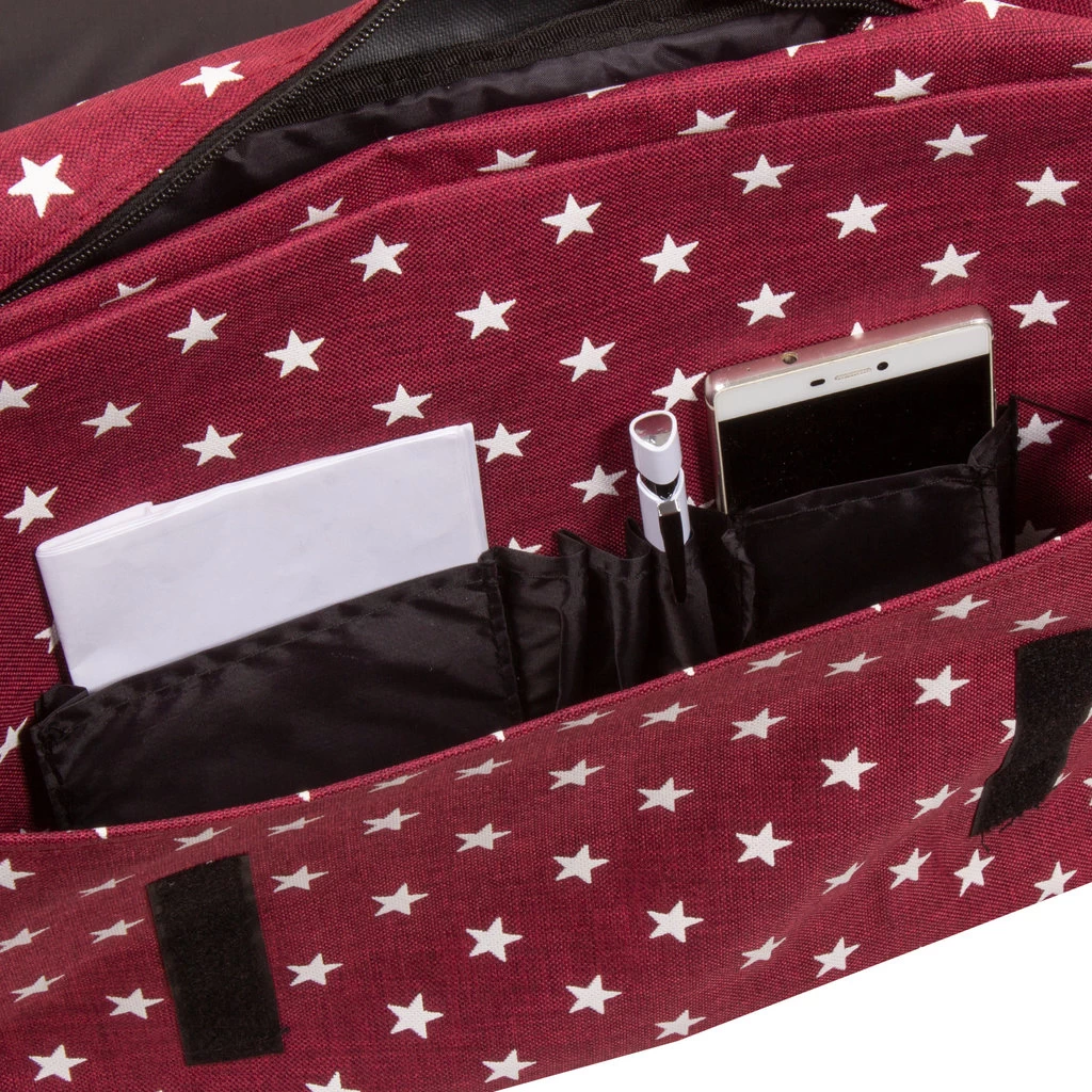 New Rebels ® Star26 - Medium SchoudertasA4- Crossbodytas Met Flap - With Stars - Burgundy - Afbeelding 7
