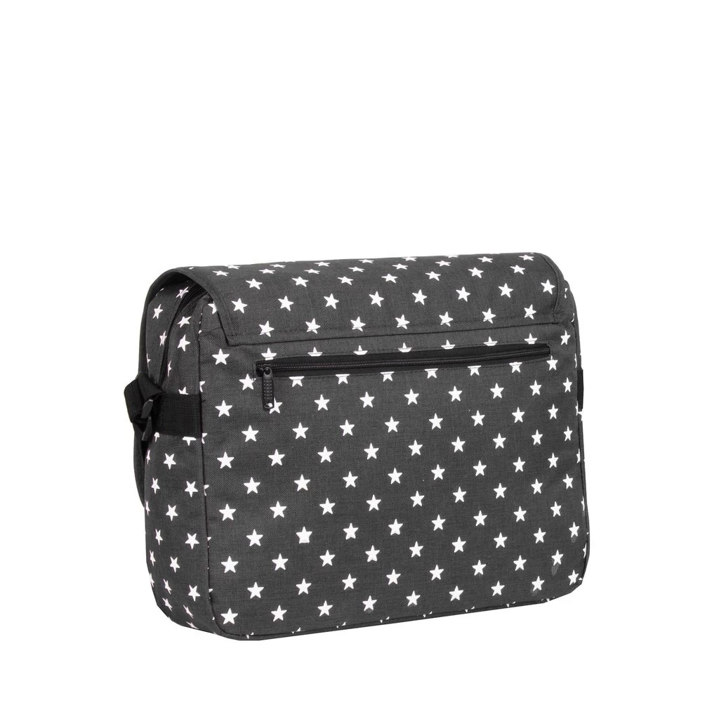 New Rebels ® Star26 - Medium SchoudertasA5 - Crossbodytas Met Flap - Black With Stars - Afbeelding 3