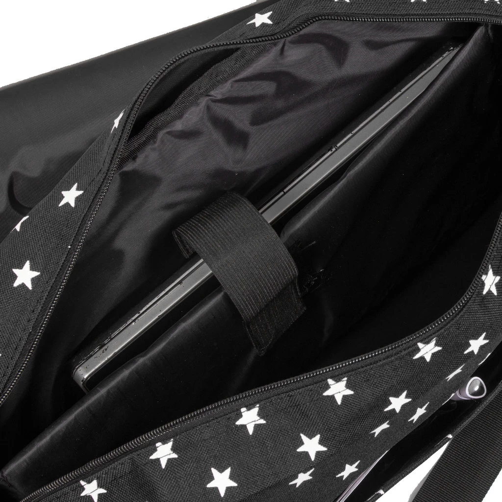 New Rebels ® Star26 - Medium SchoudertasA5 - Crossbodytas Met Flap - Black With Stars - Afbeelding 4