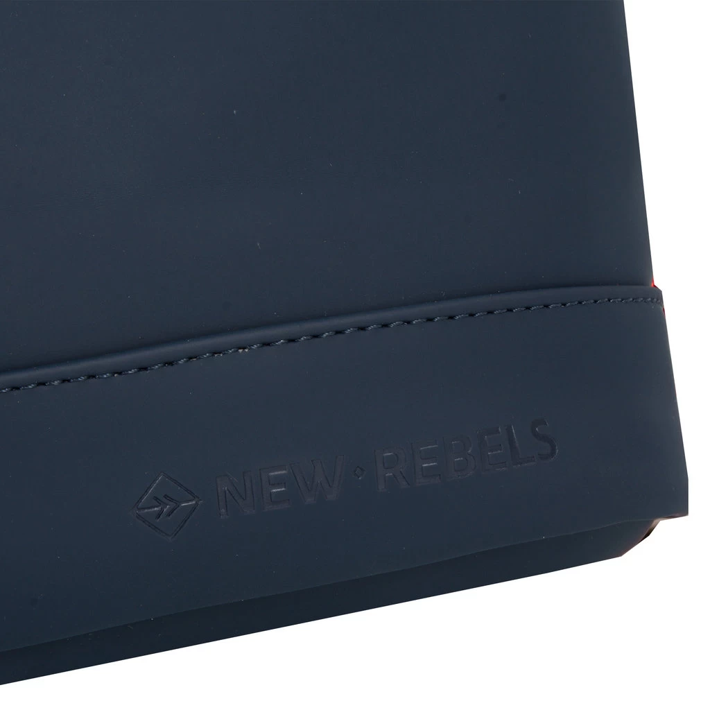 New Rebels ® Tim - Rolltop - Rugtas - Rugzak - Waterafstotend - Navy Blauw/Rood - Afbeelding 6