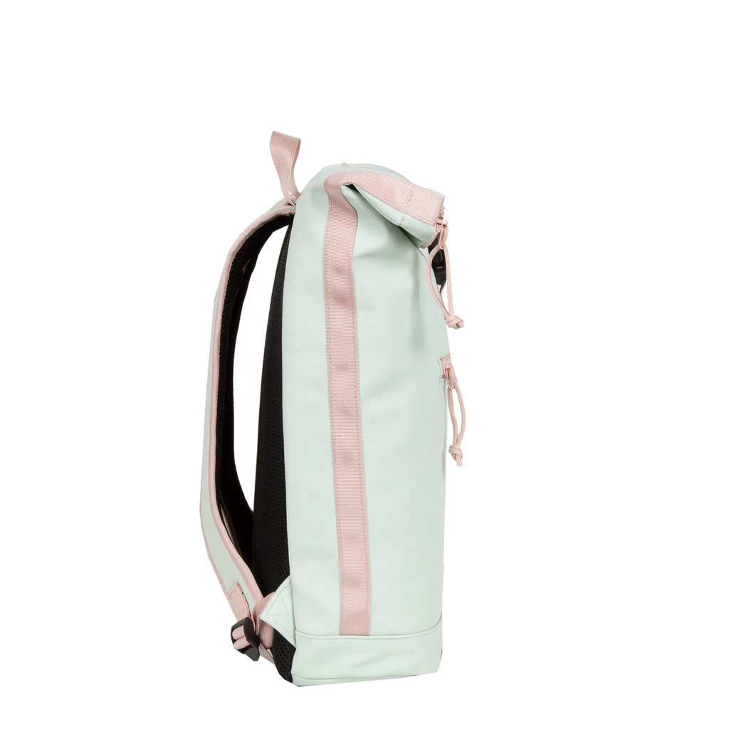 New Rebels ® Tim - Rolltop - Rugtas - Rugzak - Waterafstotend - Mint/Zacht Roze - Afbeelding 2