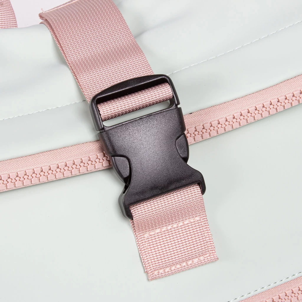 New Rebels ® Tim - Rolltop - Rugtas - Rugzak - Waterafstotend - Mint/Zacht Roze - Afbeelding 5