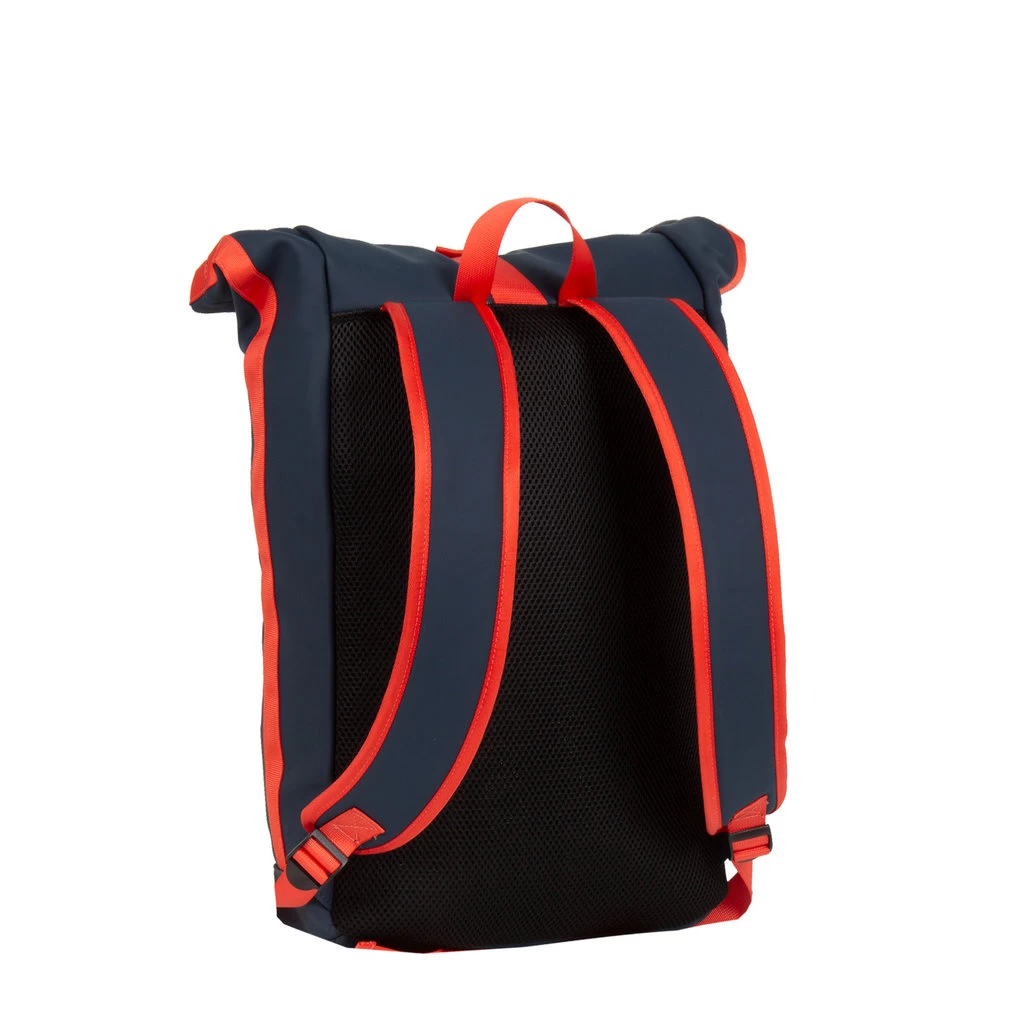 New Rebels ® Tim - Rolltop - Rugtas - Rugzak - Waterafstotend - Navy Blauw/Rood - Afbeelding 2