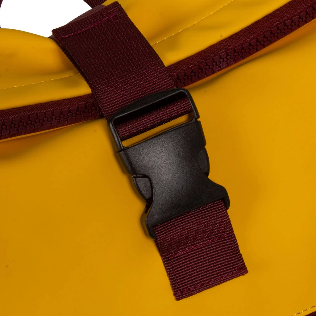 New Rebels ®Tim - Rolltop - Rugzak - Rugtas - Waterafstotend - Geel/Burgundy - Afbeelding 5