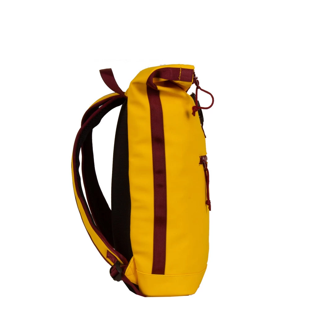 New Rebels ®Tim - Rolltop - Rugzak - Rugtas - Waterafstotend - Geel/Burgundy