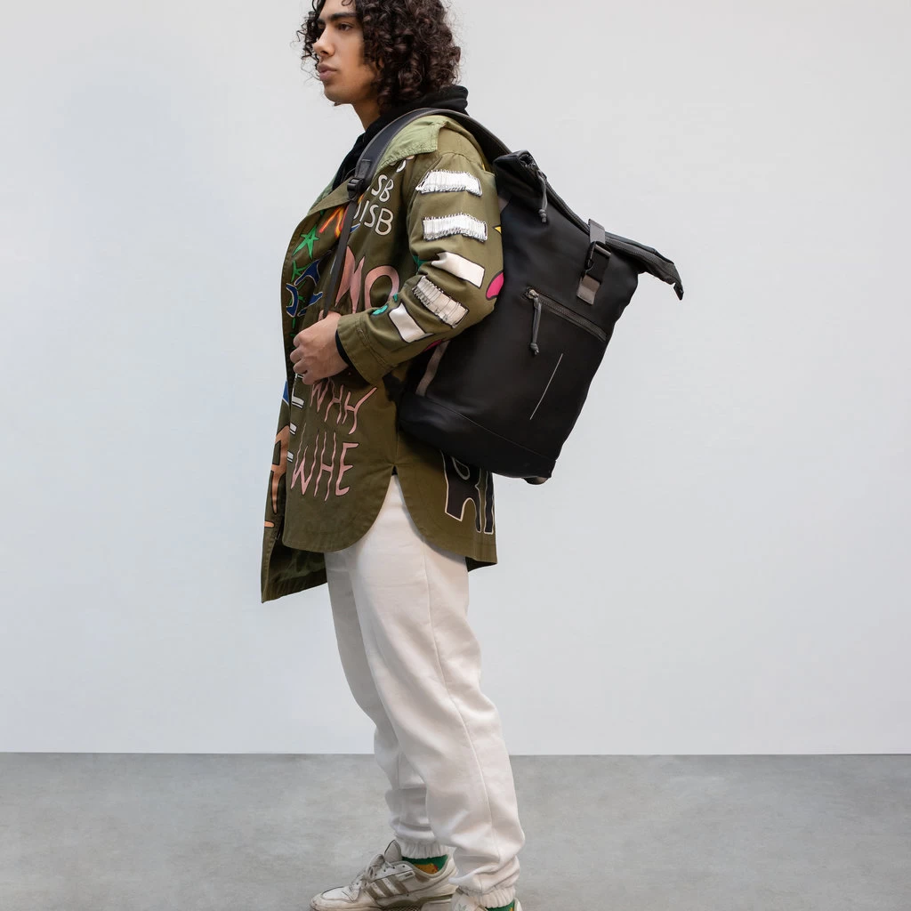 New Rebels ® Tim Rugzak Waterafstotend Zwart/Grijs - Afbeelding 7