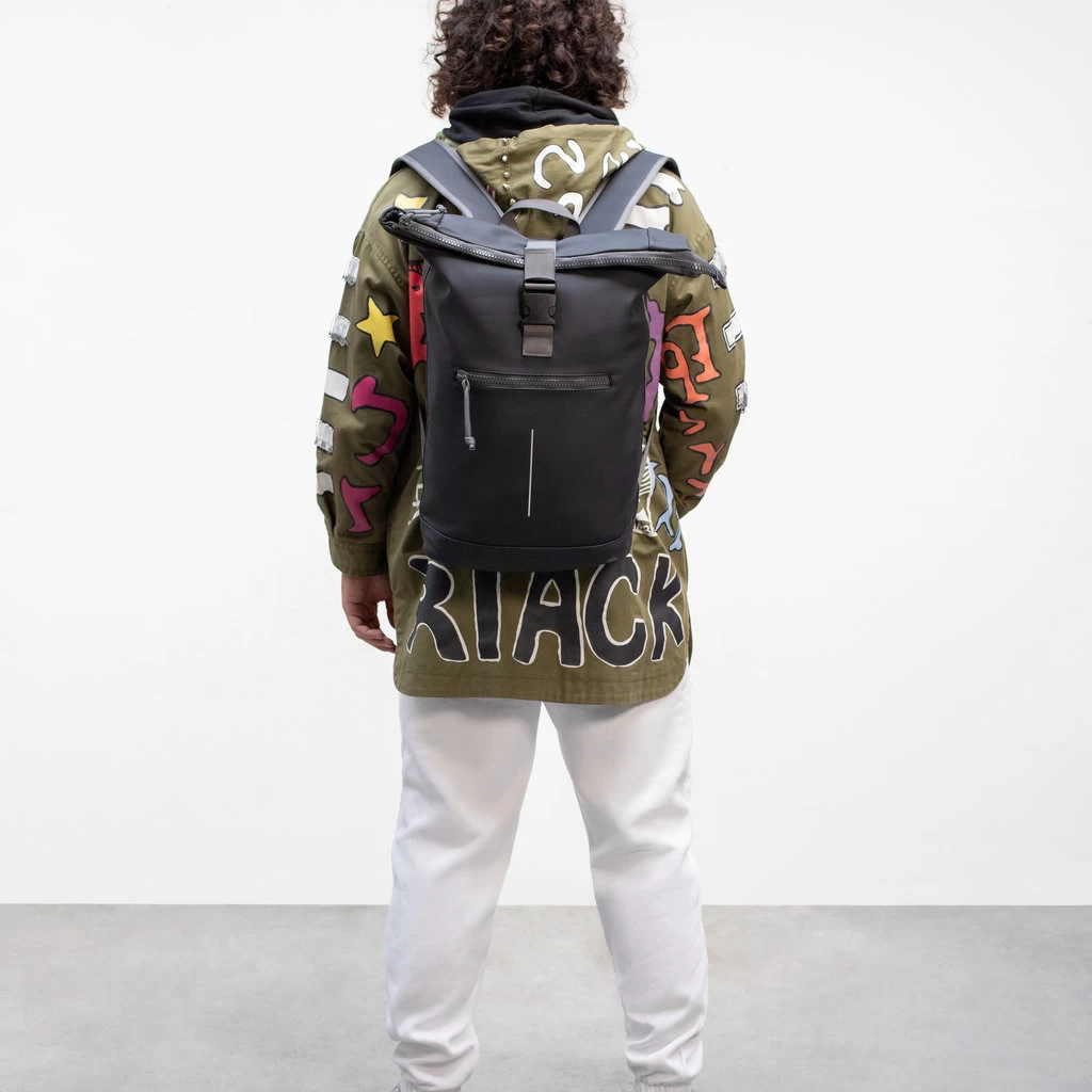 New Rebels ® Tim Rugzak Waterafstotend Zwart/Grijs - Afbeelding 8